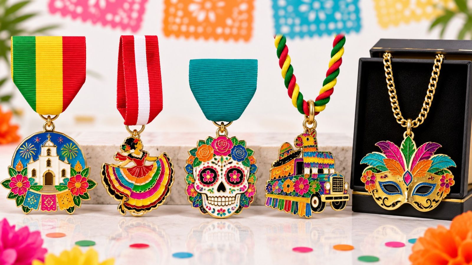 Custom Fiesta Medals Attachments and Ribbons Wholesale