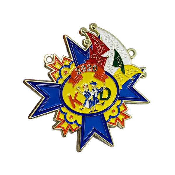 colorful fiesta medal custom shape and size soft enamel