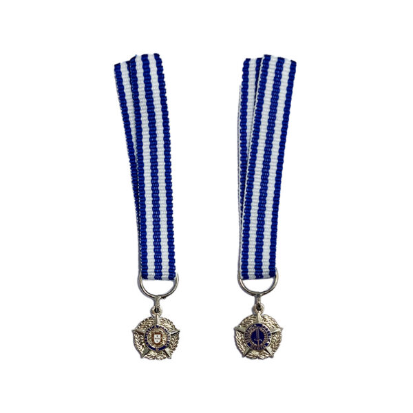 custom military metal charm with ribbon