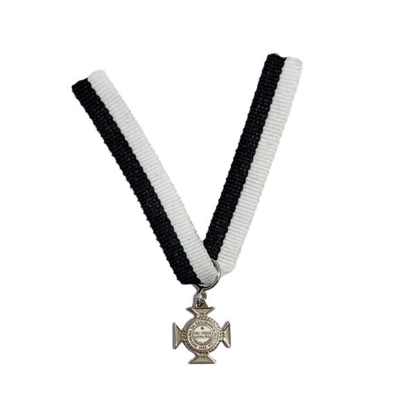 custom military metal charm with ribbon