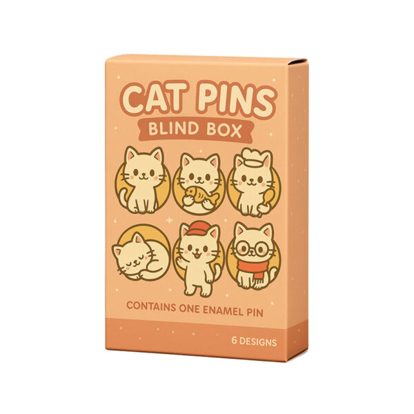 custom blind box metal enamel pin and packaging made from jin sheu