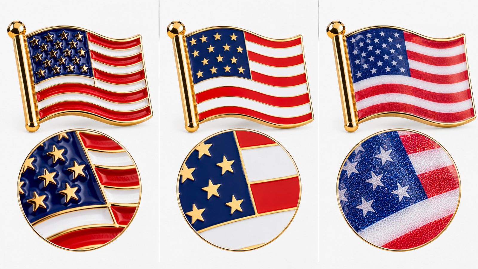 Enamel Craftsmanship Comparison for US Flag Lapel Pins