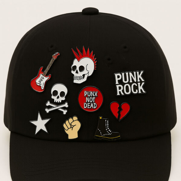 punk design custom hat pin made from Jin Sheu