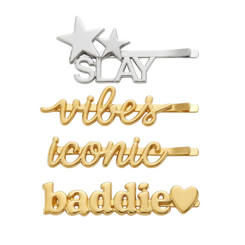 Sun, moon, and star custom enamel hair pins. B2B custom bobby pins and enamel hair accessories.