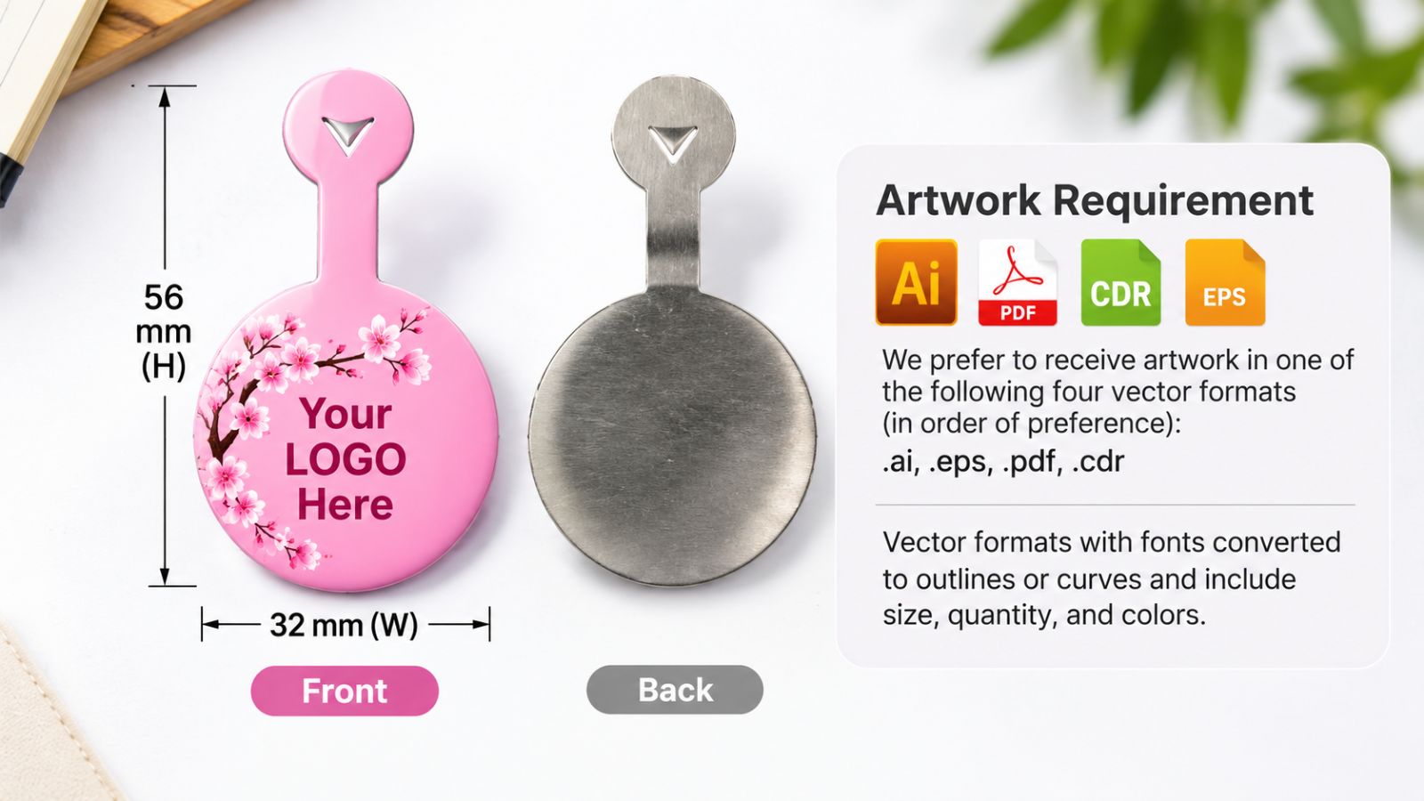 Custom Admission Button Badge Artwork Specifications