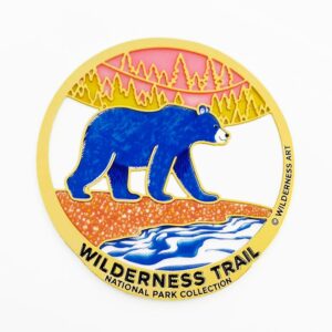 Custom Wilderness Trail enamel bookmark featuring transparent soft enamel and UV printing, ideal for national park souvenirs.