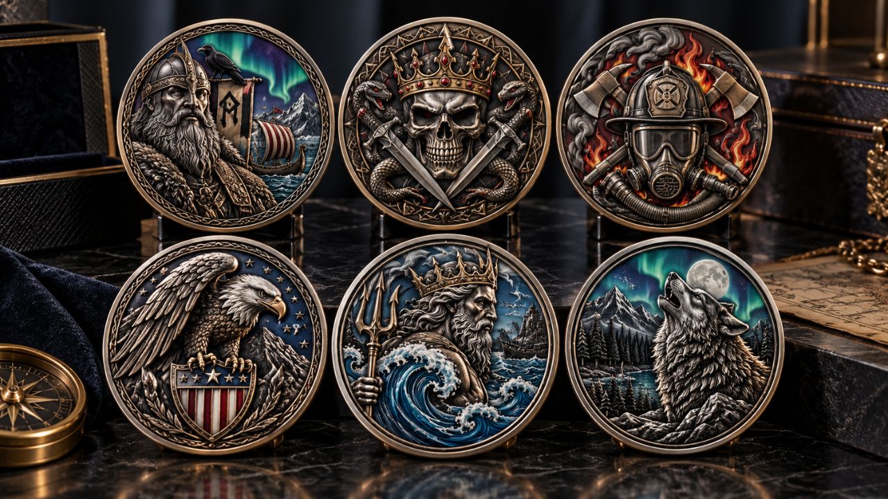 Custom 3D High-Relief Challenge Coins Wholesale Collection Display