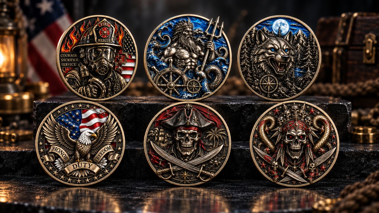 Custom 3D High-Relief Challenge Coins Wholesale Collection Display