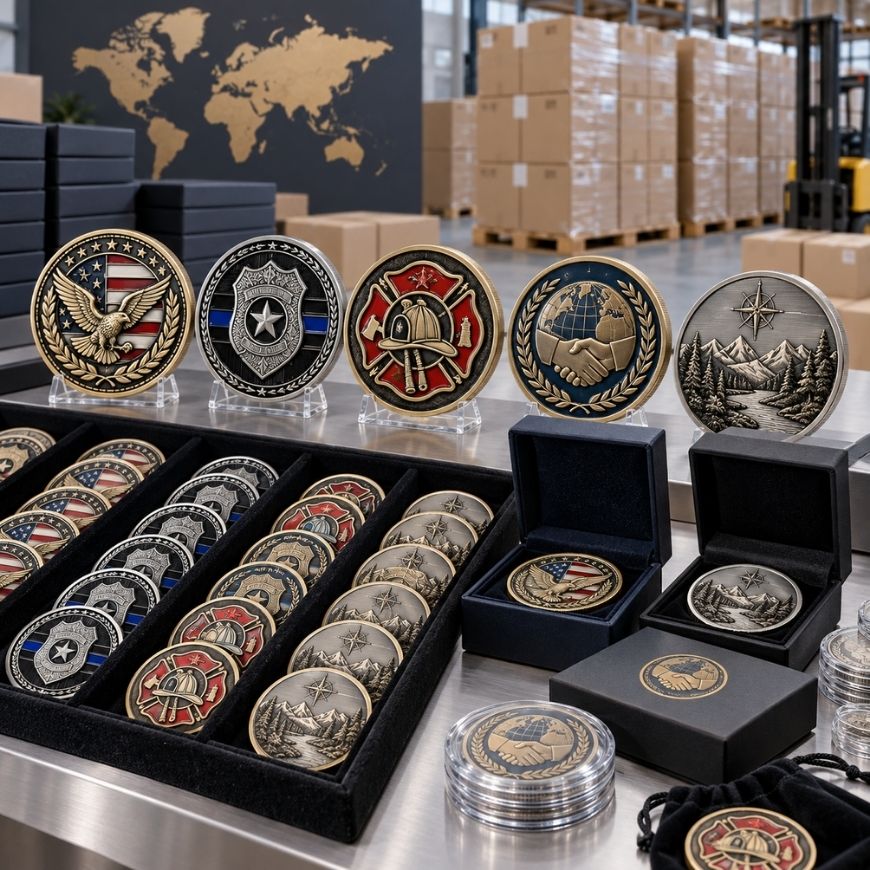 B2B Custom Challenge Coin Packaging & Global Distribution Logistics