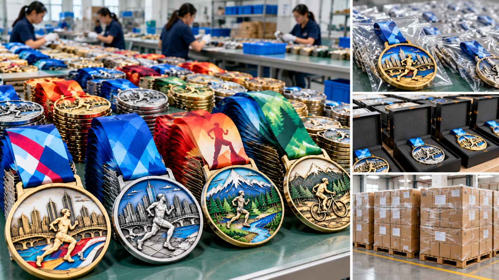 Custom Finisher Medals Mass Production & Packaging