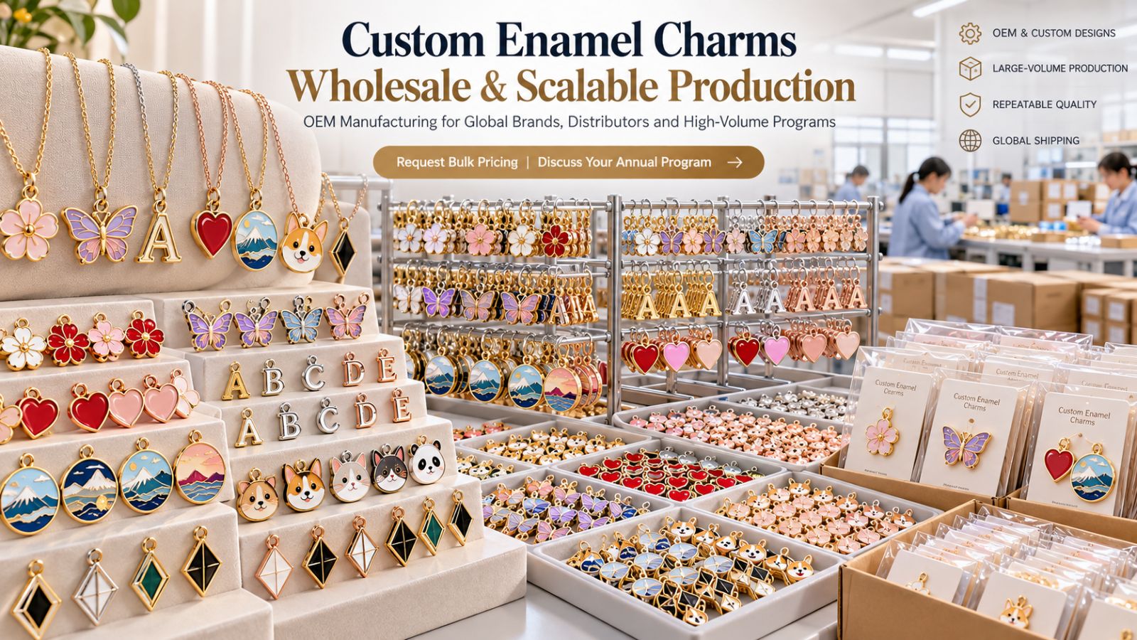 Custom Enamel Charms Wholesale and Scalable Production Factory