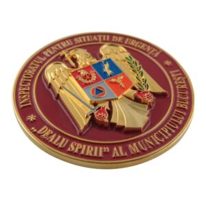 Custom 3D brass challenge coin with detailed eagle emblem and hard enamel for military and police wholesale.
