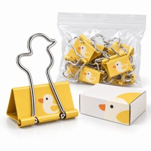 Custom bird-shaped wire binder clips with printed logo and packaging, ideal for promotional office stationery wholesale.