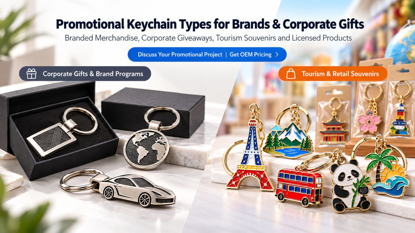 Custom Promotional Keychains & OEM Souvenirs Wholesale