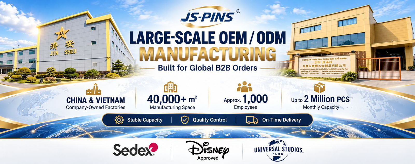 Large-Scale OEM ODM Metal Manufacturing Factory Banner