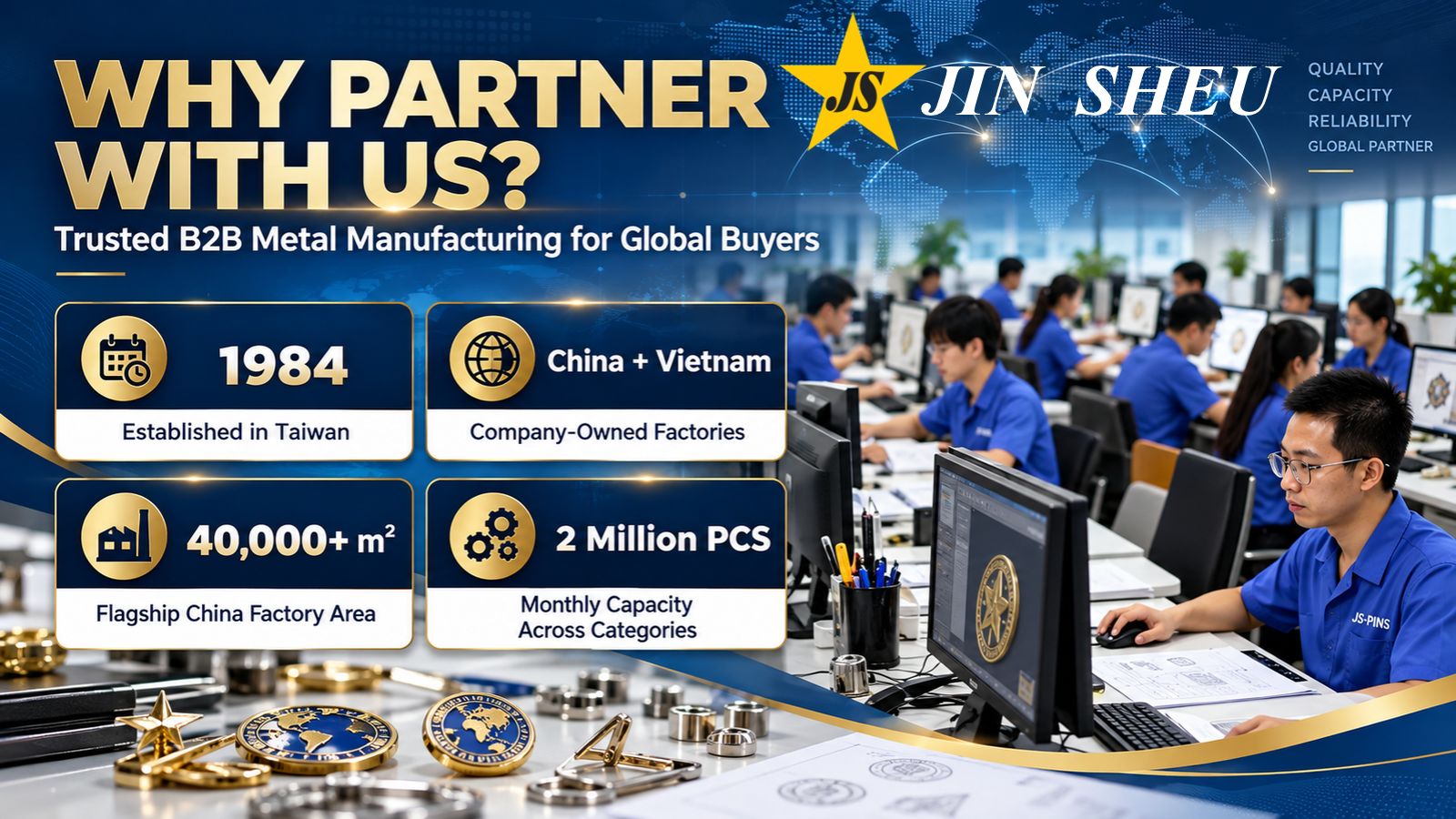 B2B Custom Metal Manufacturing Capabilities and Capacity Infographic